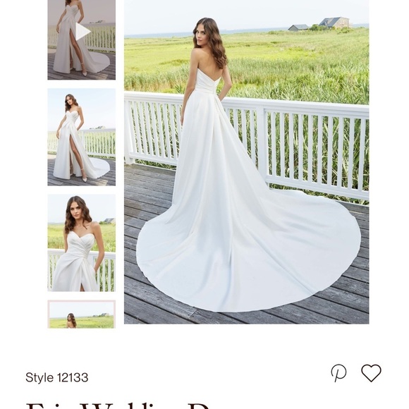 NWT! Morilee Wedding Dress and Pearl/Crystal Beaded Net Sleeves size 18 - Picture 7 of 7